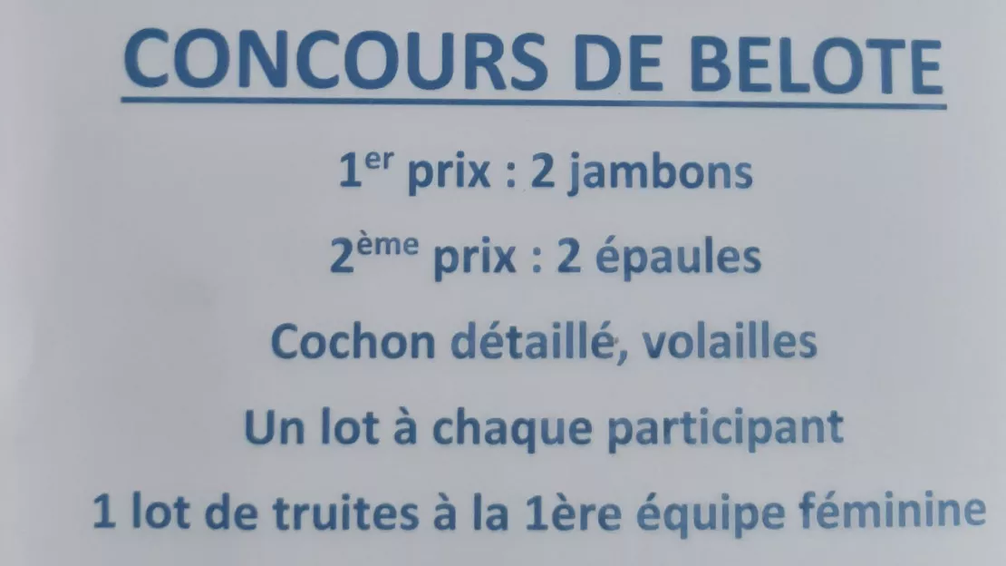 CONCOURS DE BELOTE - La Renaudie