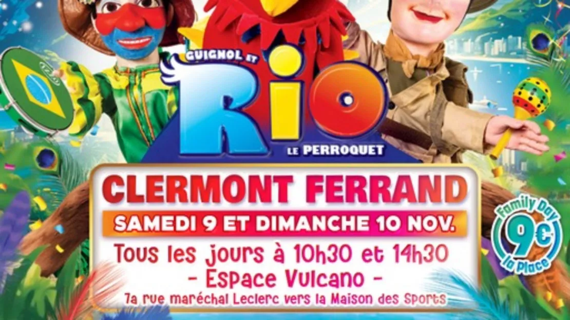 Guignol Rhône Alpes et Rio le majestueux perroquet - Clermont Ferrand