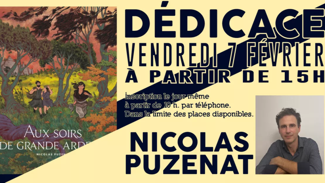 Dédicace avec Nicolas Puzenat vendredi 7 février à la librairie Esprit BD de Clermont-Ferrand !