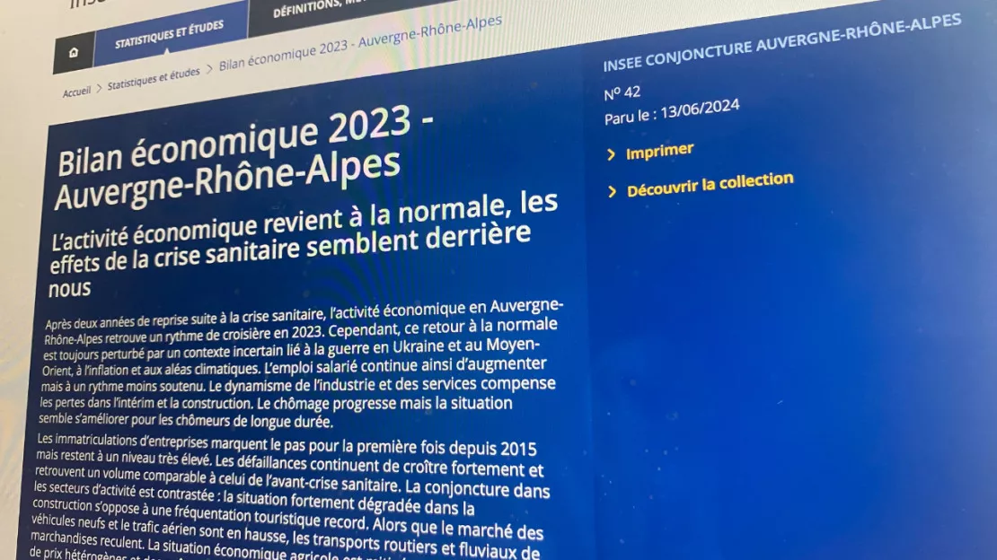 Auvergne-Rhône-Alpes : l’Insee dévoile le bilan économique de 2023